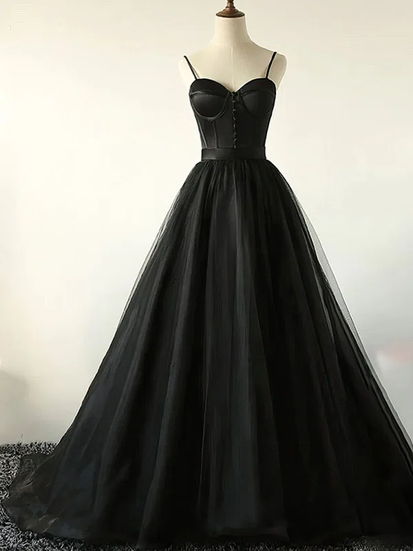 Ball Gown Sweetheart Organza Sweep Train Prom Dresses With Buttons #UKM020121903