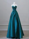 Ball Gown/Princess V-neck Satin Floor-length Prom Dresses With Ruched #UKM020121935