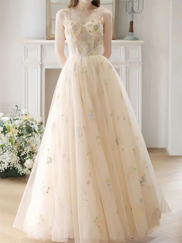 Ball Gown/Princess Sweetheart Tulle Floor-length Prom Dresses With Ruched #UKM020121914