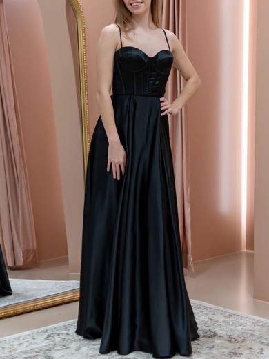 A-line Sweetheart Silk-like Satin Prom Dresses #UKM020121998