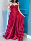 A-line Sweetheart Silk-like Satin Prom Dresses #UKM020122002