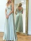 A-line V-neck Silk-like Satin Prom Dresses #UKM020122012