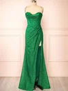Sheath/Column Cowl Neck Sparkly Sequin Prom Dresses With Ruched #UKM020121976