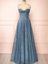 A-line Sweetheart Sparkly Sequin Prom Dresses With Ruched #UKM020121986