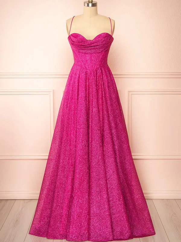 A-line Sweetheart Sparkly Sequin Prom Dresses With Ruched #UKM020121987