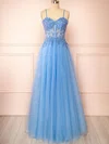 Ball Gown/Princess Sweetheart Glitter Tulle Prom Dresses with Appliques #UKM020121990