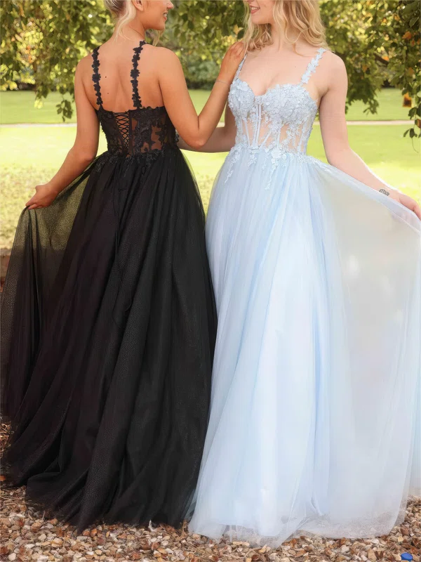 Ball Gown/Princess Sweetheart Tulle Prom Dresses with Appliques #UKM020122019