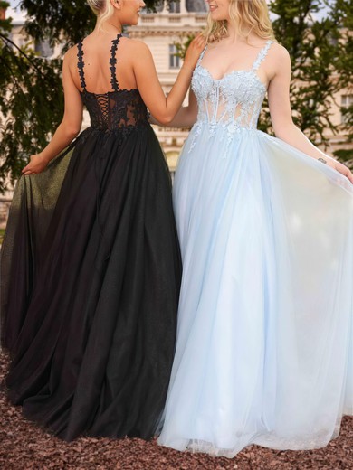 Ball Gown/Princess Sweetheart Tulle Prom Dresses with Appliques #UKM020122019