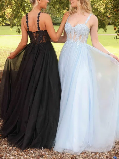 Ball Gown/Princess Sweetheart Tulle Prom Dresses with Appliques #UKM020122019