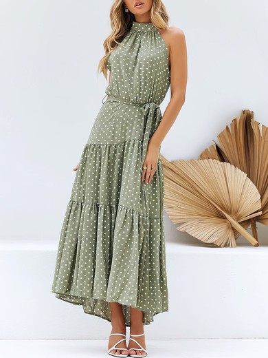 Sage High Neck A-Line Maxi Dress GT02026032