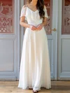 A-line V-neck Chiffon Floor-length with Ruffles Bridesmaid Dress #UKM01015991