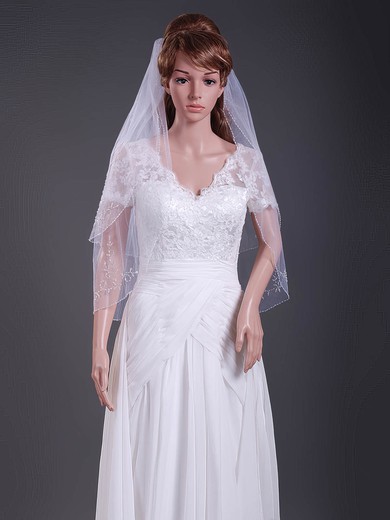 Nice Two-tier Elbow Wedding Veils with Pencil Edge #1430157
