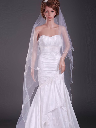 Gorgeous Two-tier Chapel Wedding Veils with Pencil Edge #1430194