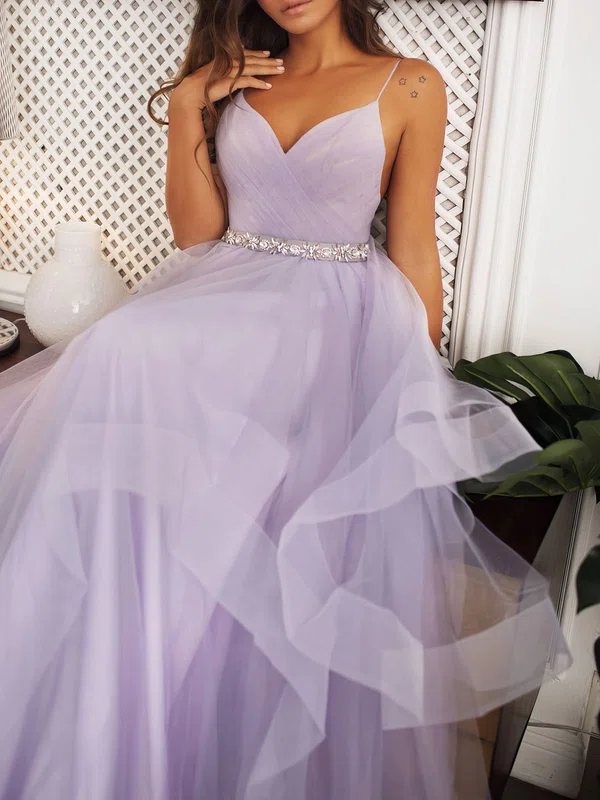 Ball Gown/Princess V-neck Tulle Court Train Wedding Dress #UKM00026892