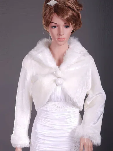 Long Sleeve Faux Fur Wedding Jackets/Wraps #1420036