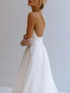 Ball Gown/Princess V-neck Glitter Chapel Train Wedding Dress With Beading #UKM00027336