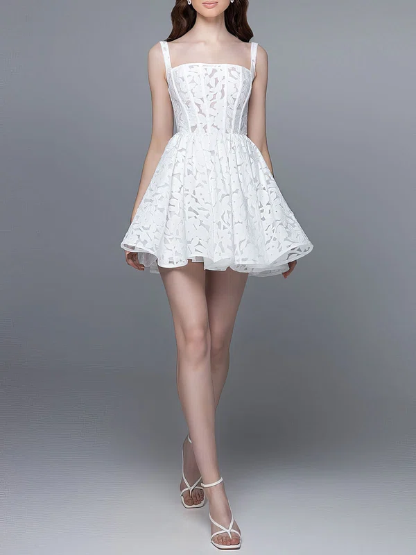 Ball Gown/Princess Square Neckline Lace Short/Mini Wedding Dress #UKM00027530