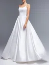 Ball Gown/Princess Square Neckline Satin Floor-length Wedding Dress #UKM00027539