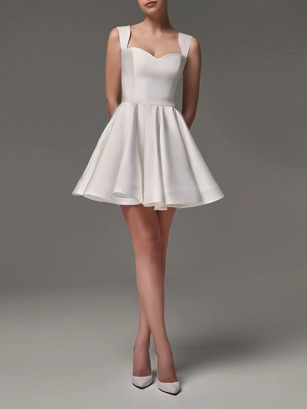 Ball Gown/Princess Sweetheart Satin Short/Mini Wedding Dress #UKM00027564