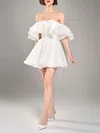 Ball Gown/Princess Off-the-shoulder Chiffon Short/Mini Wedding Dress With Ruffles #UKM00027577