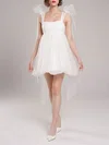 Ball Gown/Princess Square Neckline Organza Short/Mini Wedding Dress #UKM00027578