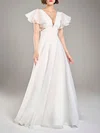 Ball Gown/Princess Illusion Organza Floor-length Wedding Dress With Ruffles #UKM00027581