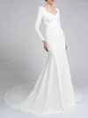 Trumpet/Mermaid Sweetheart Satin Court Train Wedding Dress #UKM00027583