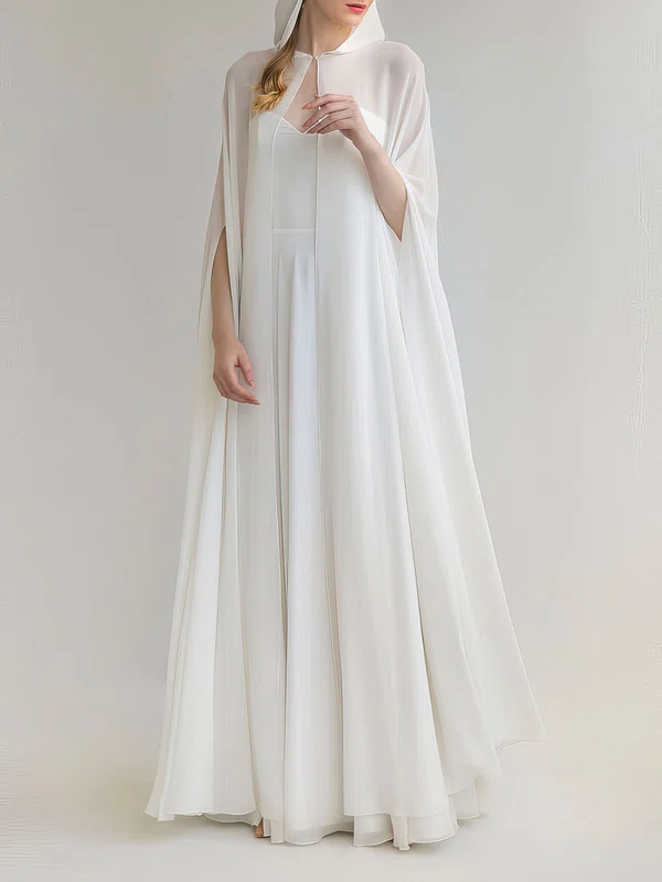 A-line Illusion Chiffon Floor-length Wedding Dress #UKM00027681