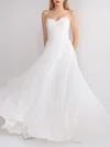 A-line Sweetheart Chiffon Floor-length Wedding Dress #UKM00027754