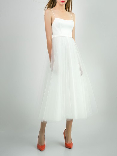 Ball Gown/Princess Scoop Neck Tulle Ankle-length Wedding Dress #UKM00027766