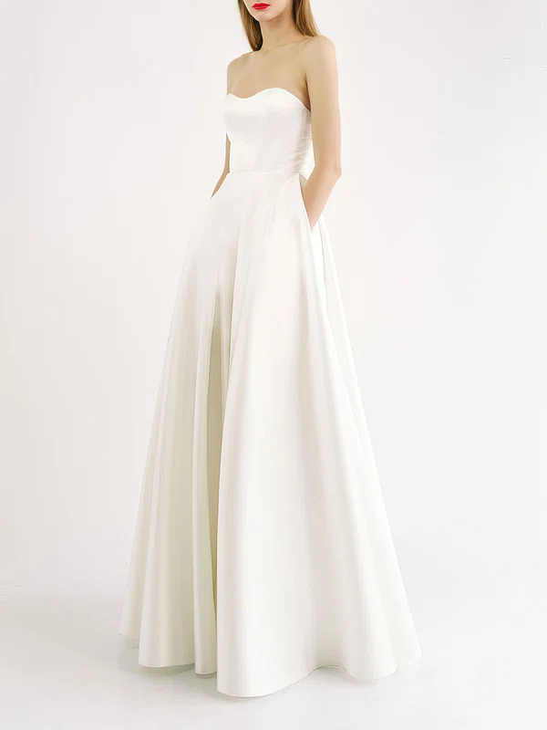 Ball Gown/Princess Sweetheart Satin Floor-length Wedding Dress #UKM00027780