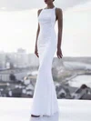 Sheath/Column Square Neckline Lace Floor-length Wedding Dress #UKM00027866