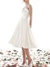 A-line Sweetheart Chiffon Tea-length Wedding Dress #UKM00027883