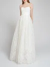 Ball Gown/Princess Sweetheart Lace Floor-length Wedding Dress With Appliques Lace #UKM00027892