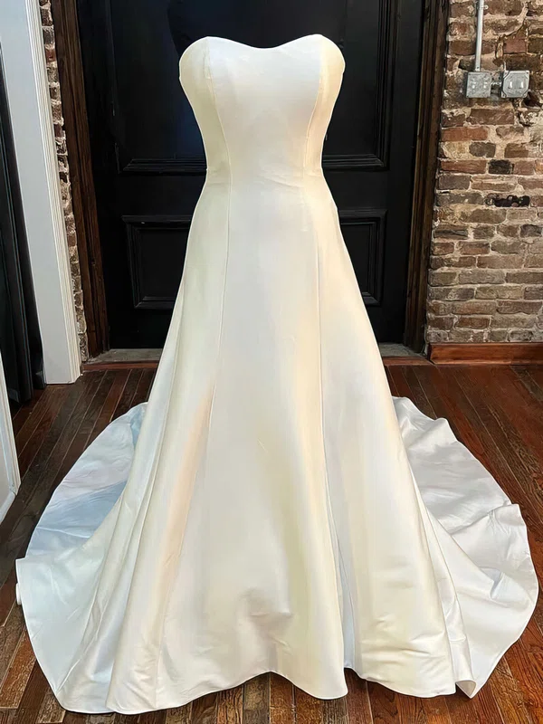 Ball Gown/Princess Sweetheart Satin Court Train Wedding Dress #UKM00028045