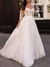 Ball Gown/Princess Sweetheart Lace Sweep Train Wedding Dress With Beading #UKM00027083