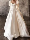 Ball Gown/Princess Sweetheart Satin Sweep Train Wedding Dress With Ruched #UKM00027095