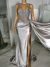 Sheath/Column Sweetheart Satin Corset Prom Dresses With Appliques #UKM020122211