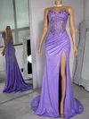 Sheath/Column Sweetheart Glitter Corset Prom Dresses With Appliques #UKM020122217