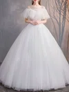 Ball Gown/Princess Illusion Glitter Floor-length Wedding Dress #UKM00028202