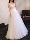 Ball Gown/Princess Sweetheart Tulle Floor-length Wedding Dress With Ruched #UKM00028225