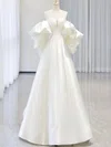 Ball Gown/Princess Off-the-shoulder Satin Court Train Wedding Dress #UKM00028235