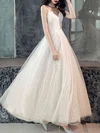 Ball Gown/Princess V-neck Tulle Ankle-length Wedding Dress #UKM00028277