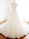 Ball Gown/Princess Off-the-shoulder Tulle Court Train Wedding Dress #UKM00028281