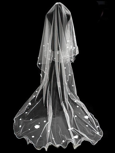 Two-tier Tulle Chapel Veils with Pencil Edge #03010010