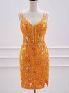 Corset Orange Bodycon Glitter Lace Sequin Dress PT02052463