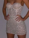 Corset White Bodycon Glitter Sweetheart Sequin Dress PT02053266