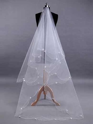 Two-tier Tulle Chapel Veils with Scalloped Edge #03010020
