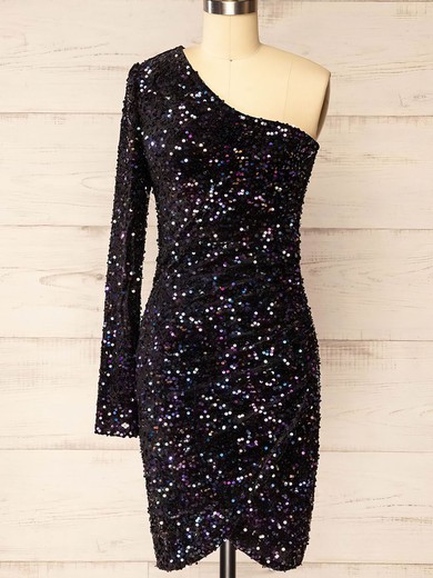 Sparkly Fitted One Shoulder Sequin Dress PT02052747