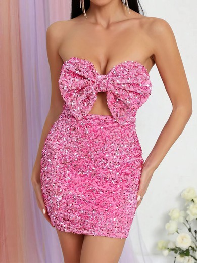 Sparkly Bodycon Sweetheart Bow Sequin Dress PT02053591